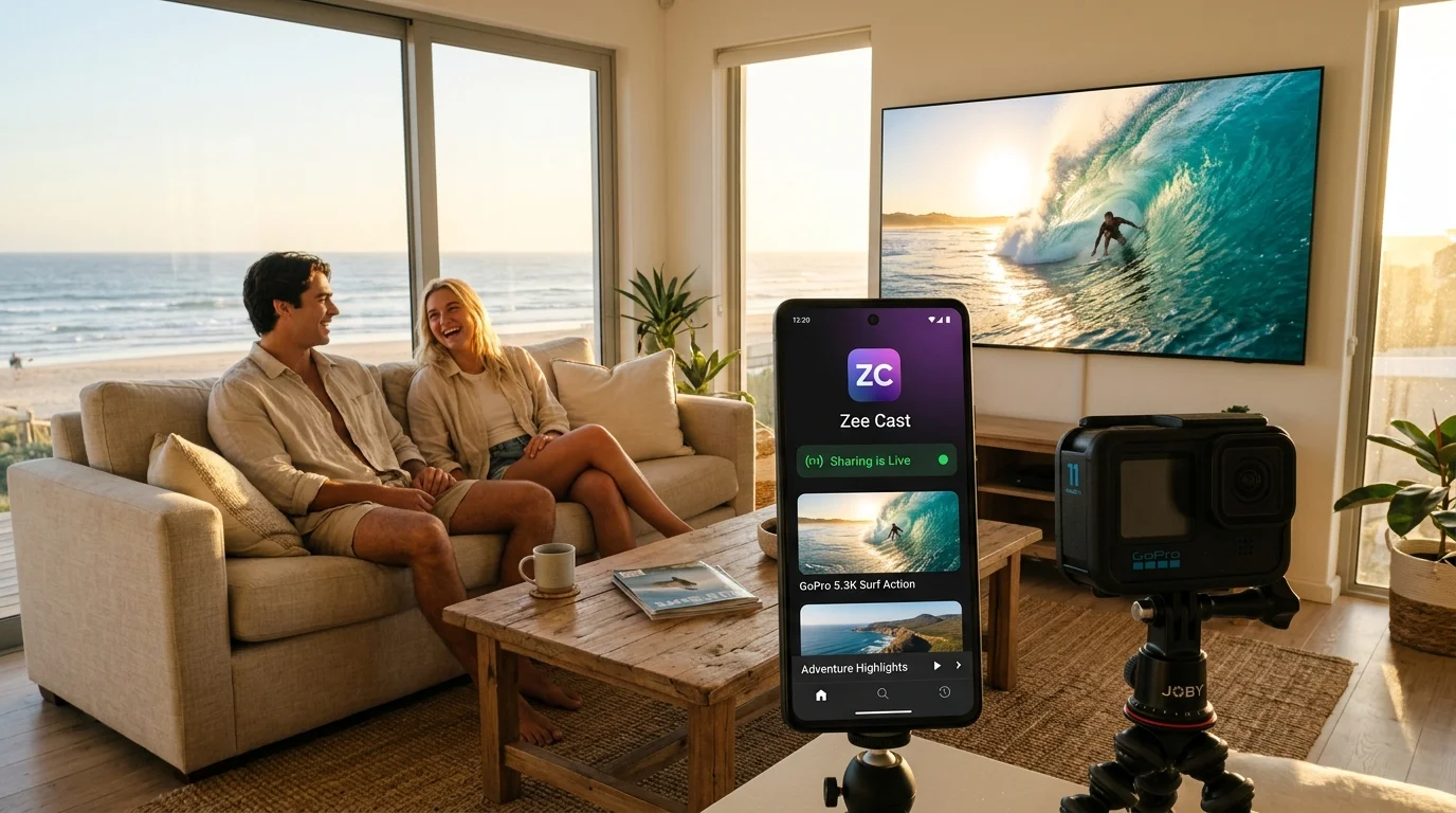 Streaming 5.3K GoPro action footage and videos directly to Smart TV with Zee Cast