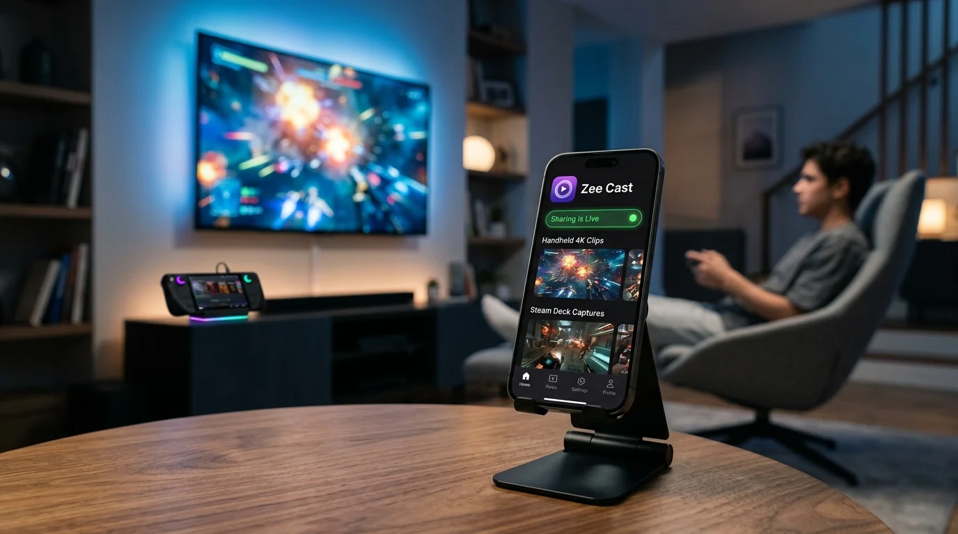 Streaming Steam Deck and ROG Ally handheld game captures to 4K Smart TV with Zee Cast