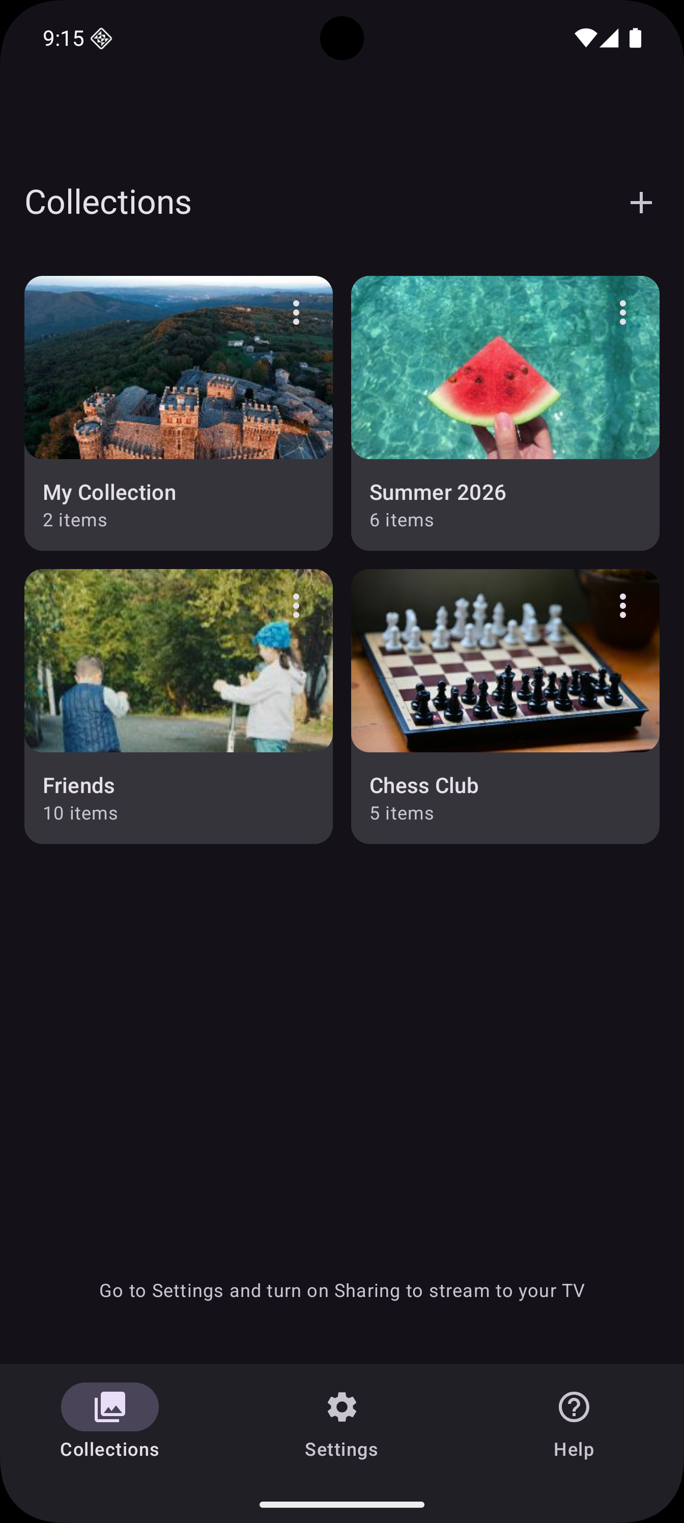 Android collections screen in Zee Cast