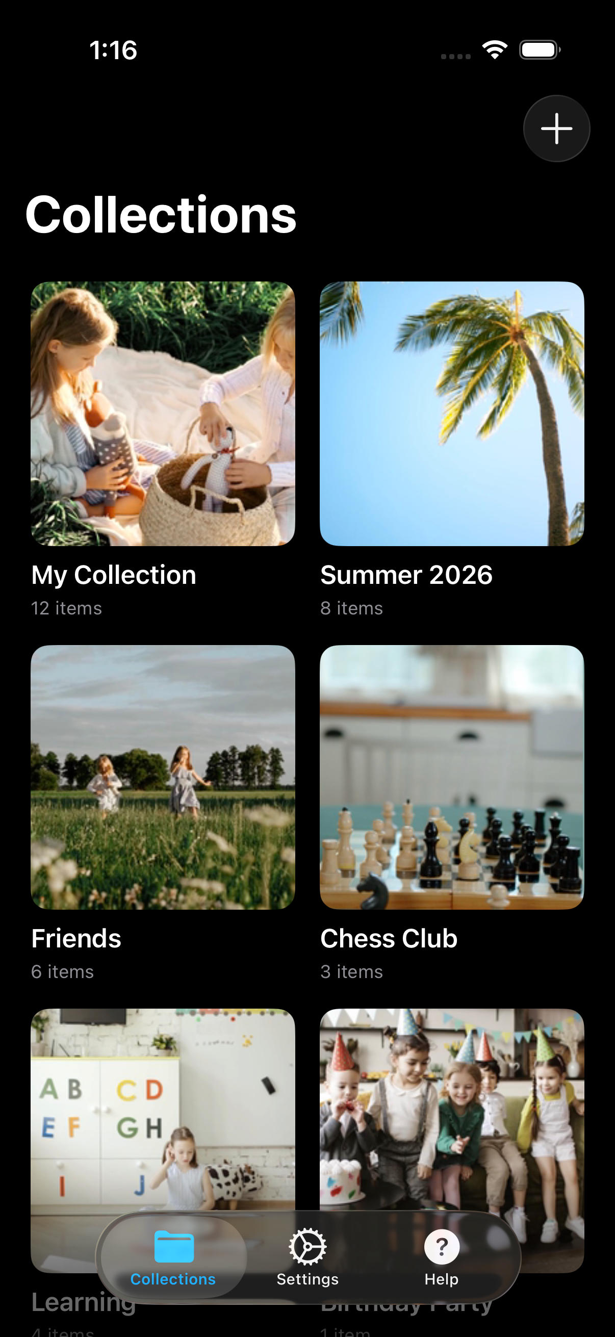 iPhone collections screen in Zee Cast